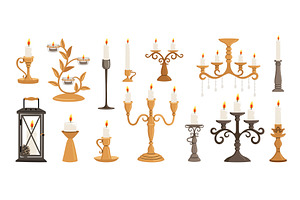 Different shapes candlesticks set, an Object Illustration by Stock-Smart-Start