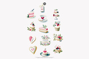 whimsical tea party clipart set, a Decorative Illustration by Patishop Art (Thumbnail 7 of 10)