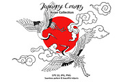 Japanese Cranes. Asian collection., a Pattern Graphic by Anastasia (Thumbnail 1 of 11)