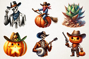 Retro Halloween Western Clipart, an Illustration by RobertsArt (Thumbnail 7 of 7)