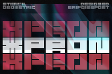 Xpron STENCIL Geo Font