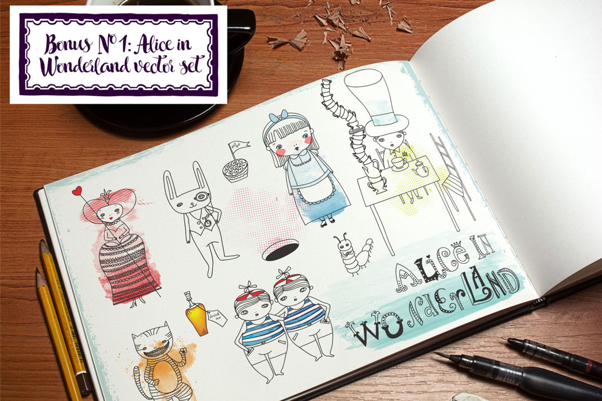 Wonderland Script + Vector Set preview 5