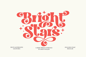 Bright Stars - A Serif Display, a Serif Font by SaktiAvellin