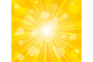 Comic Yellow Sun Rays