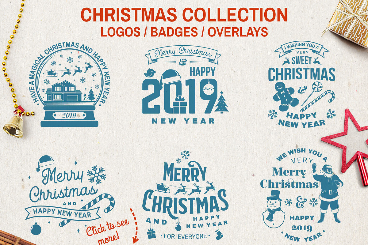 Christmas Logos/Badges/Overlays, a Branding & Logo Template by sivVector (Photo 5 of 5)