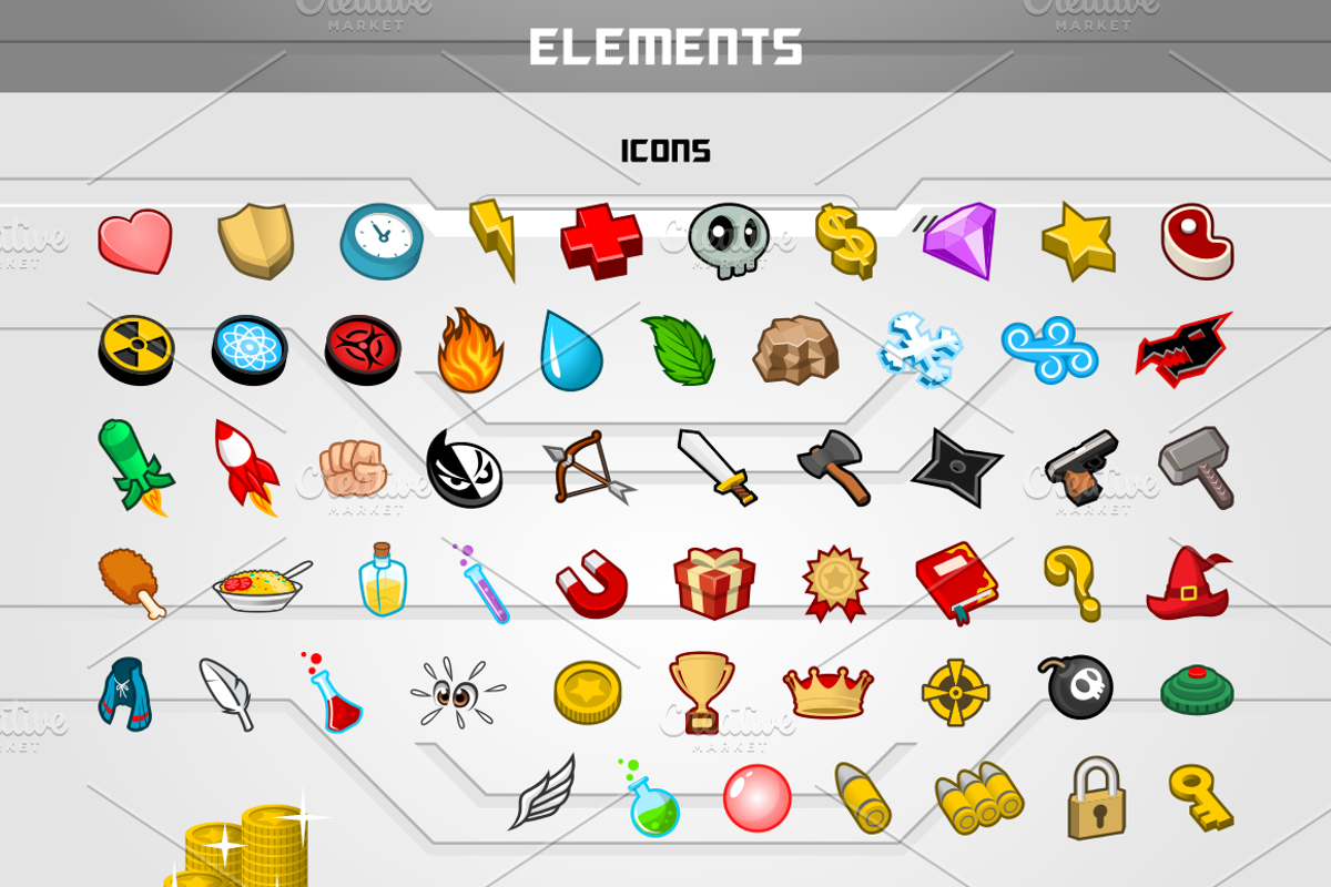 Machine Game UI Art Pack, a Graphic by ridjam (Photo 4 of 5)