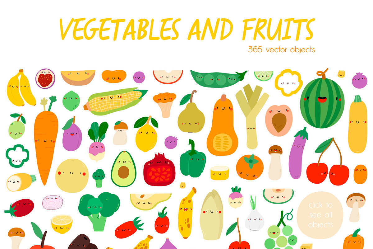 Seasonal Fruits and Vegetables, a Food Illustration by iliveinoctober (Photo 2 of 7)
