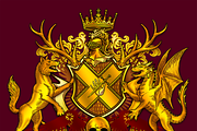 Gold Coat of Arms Creation Kit, a Decorative Illustration by Abysm Internal (Thumbnail 7 of 8)