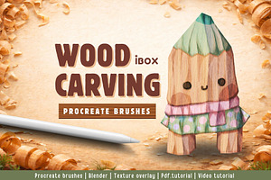 Procreate wood carving brushes, a Brush Add-On by ProcreateiBox