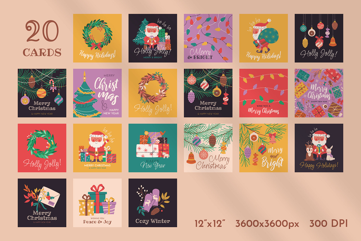 Retro Cheer: 40 Christmas Wall Art, a Seasonal Illustration by IuliiaSavko (Photo 10 of 11)