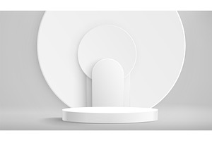 White cylindrical podium with arch, an Illustration by art PVP - market
