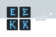 Tesla Coil Lightning Letters Overlay, a Symbol Font by PhotoSpirit (Thumbnail 2 of 8)