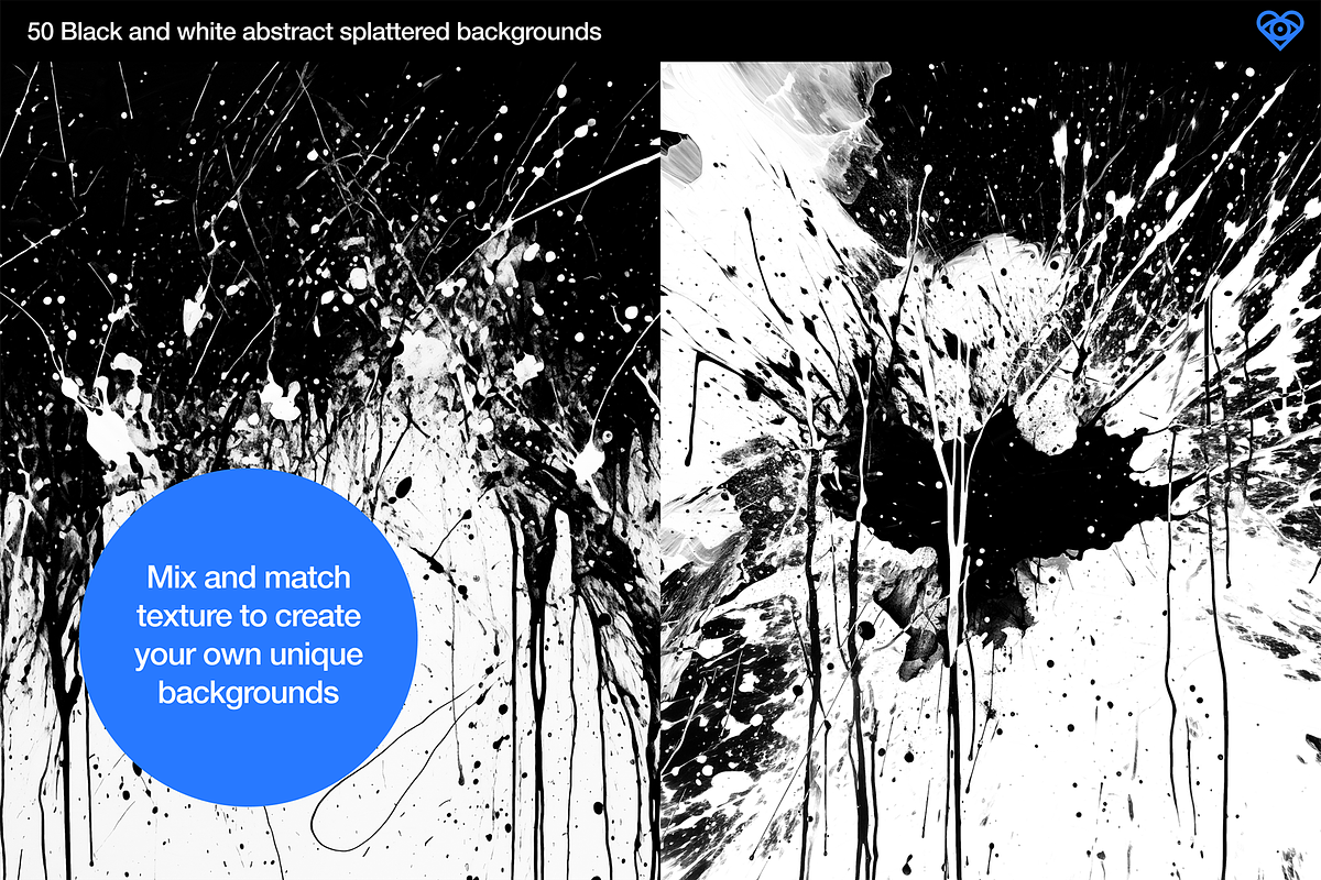 Splatter - 50 Black & White Textures, a Background Graphic by ikono.me (Photo 3 of 6)