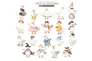 Silly Goose Spring Watercolor, an Illustration by CharmClipart (Thumbnail 6 of 6)
