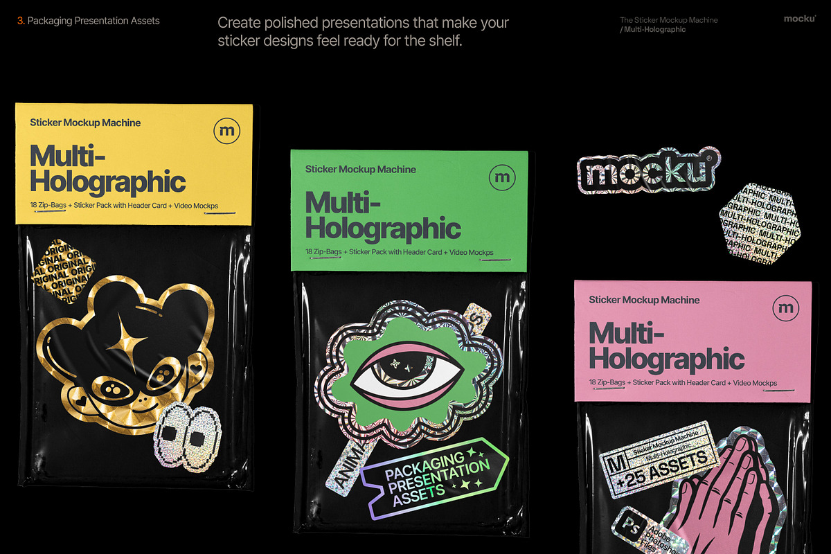 Sticker Mockup Machine Multi-Holo, a Packaging Mockup by Mocku (Photo 18 of 22)