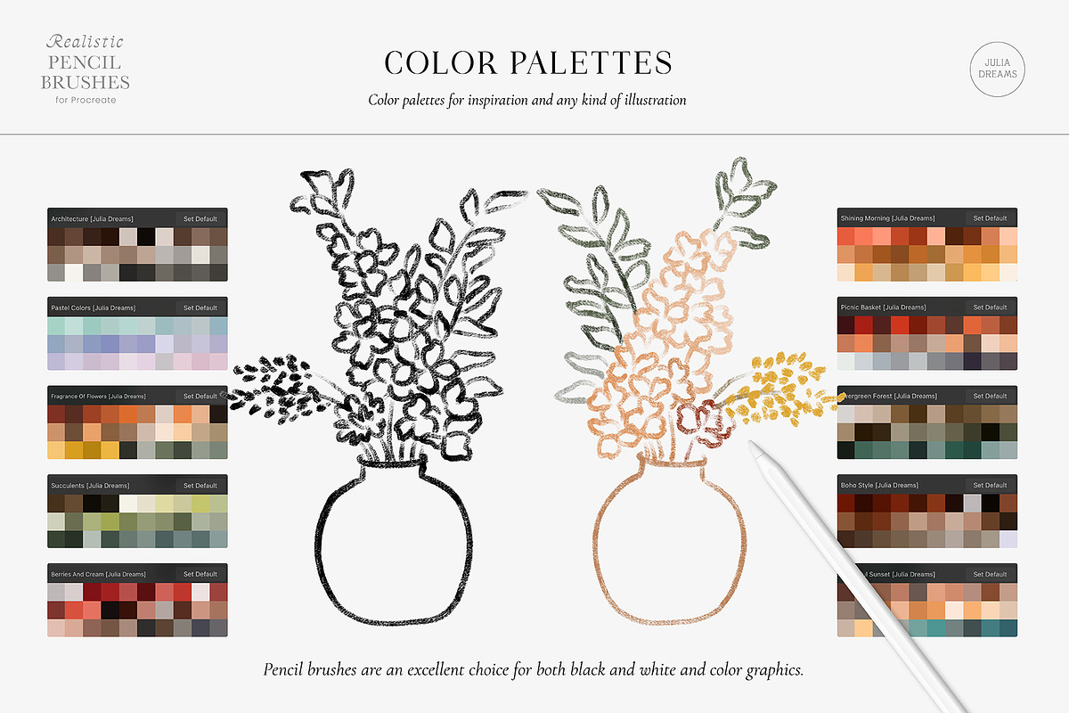Realistic Pencil Procreate Brushes, a Brush Add-On by Julia Dreams (Photo 10 of 11)