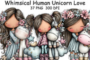 Whimsical Human Unicorn Love Clipart, an Illustration by CraftArtStudio (Thumbnail 1 of 6)