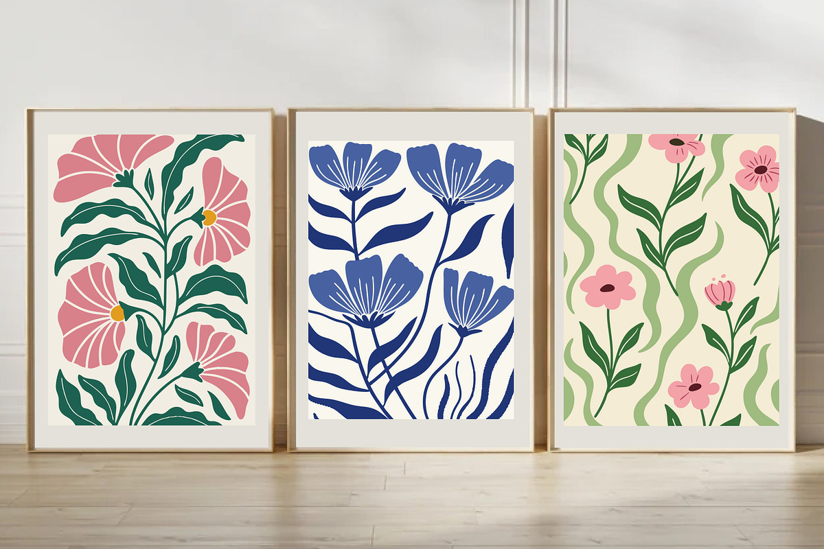 Abstract Flower Prints Set, a Wallpaper Graphic by Helospace (Photo 2 of 10)