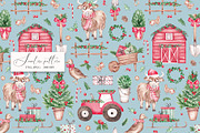 Christmas Farm seamless pattern, a Pattern Graphic by SirenaArt (Thumbnail 5 of 13)
