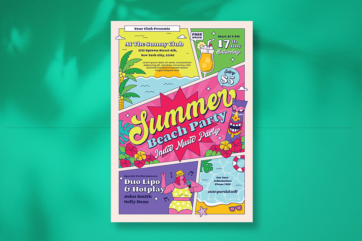 Summer Beach Party Flyer, a Flyer Template by Totem Design Studio (Photo 1 of 5)