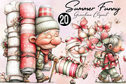 Summer Funny Grandma Clipart Bundle, an Illustration by SVGArt (Thumbnail 1 of 9)