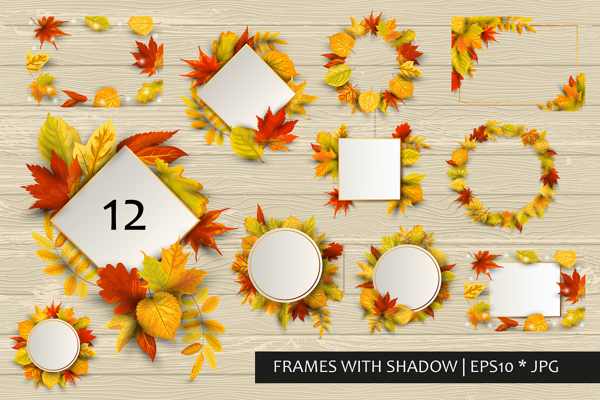 Autumn leaves vector collection, a Seasonal Illustration by VaraNa Art (Photo 4 of 15)