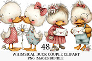 Whimsical Duck Couple Clipart, an Illustration by Craft Nest (Thumbnail 1 of 9)