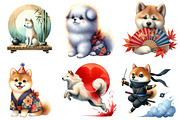 Beautiful Dog Bundle Japanese Style, an Illustration by DreamCafeArt (Thumbnail 3 of 5)