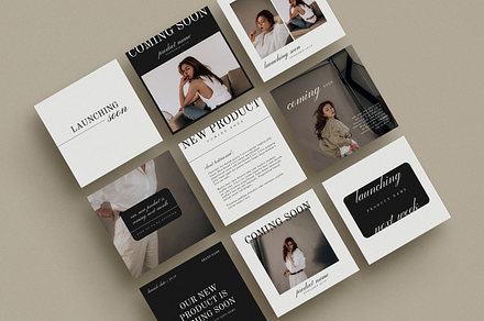 Launch Graphics Instagram Templates, a Marketing Template by Blush Created