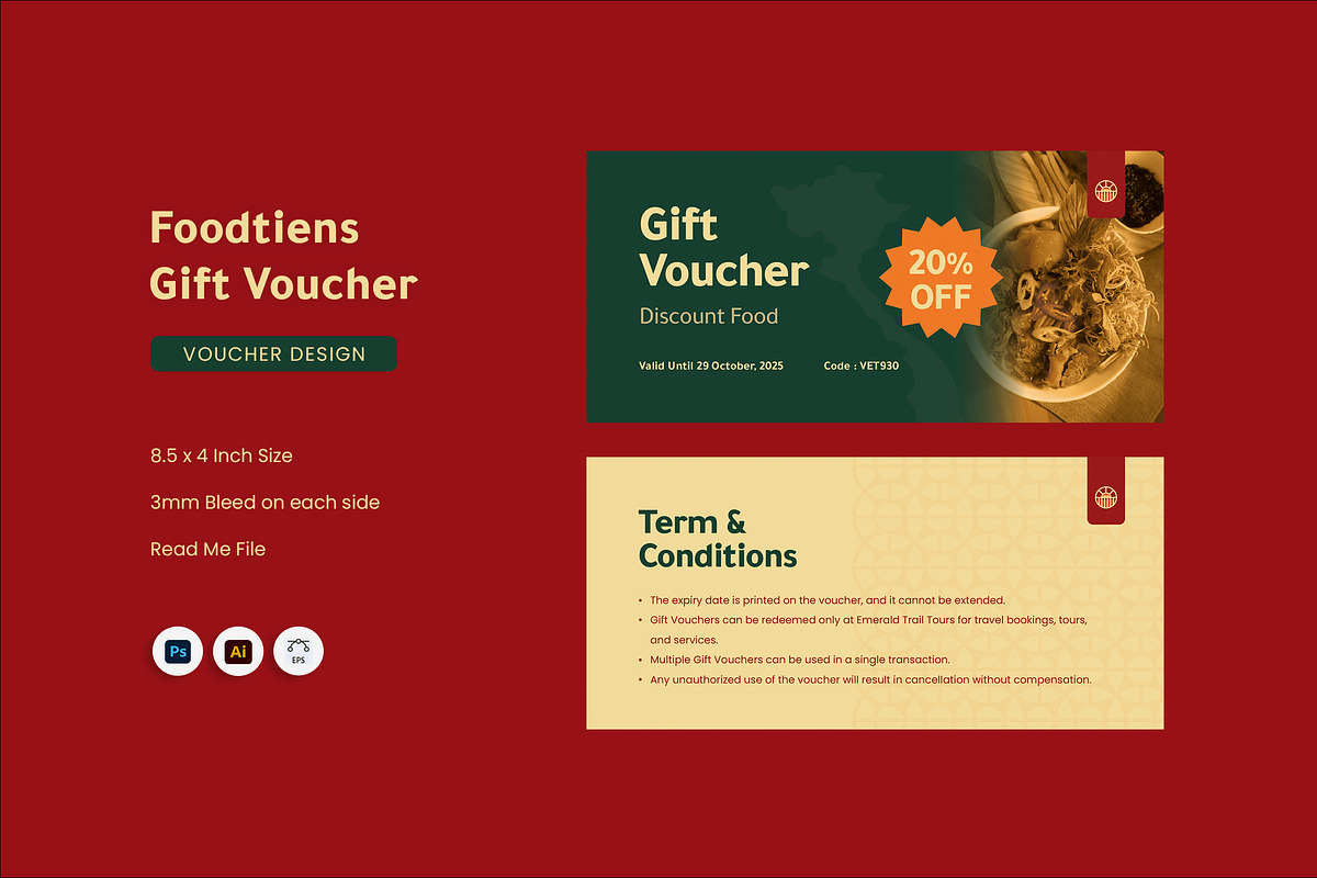 Foodtiens - Gift Voucher, a Print Template by Fannan Studio (Photo 1 of 3)