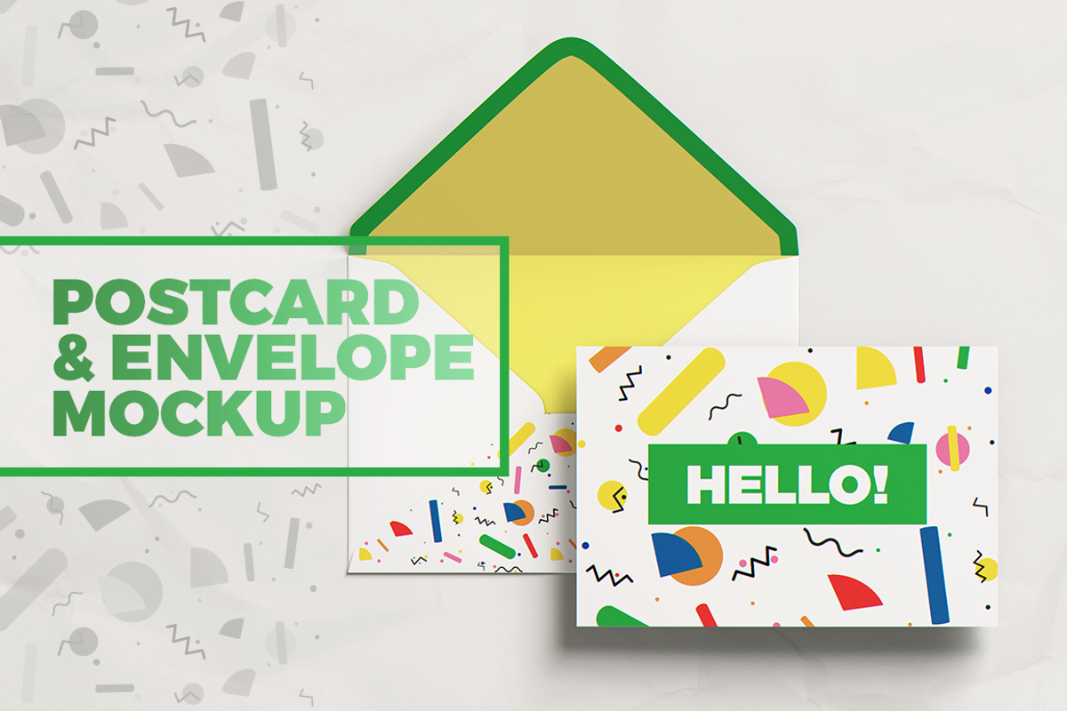 Postcard With Envelope MockUp, a Print Template by coloformia (Photo 1 of 10)