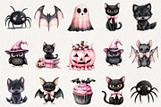 Sweet Halloween Clipart, an Illustration by NadiaTheronArt (Thumbnail 2 of 5)