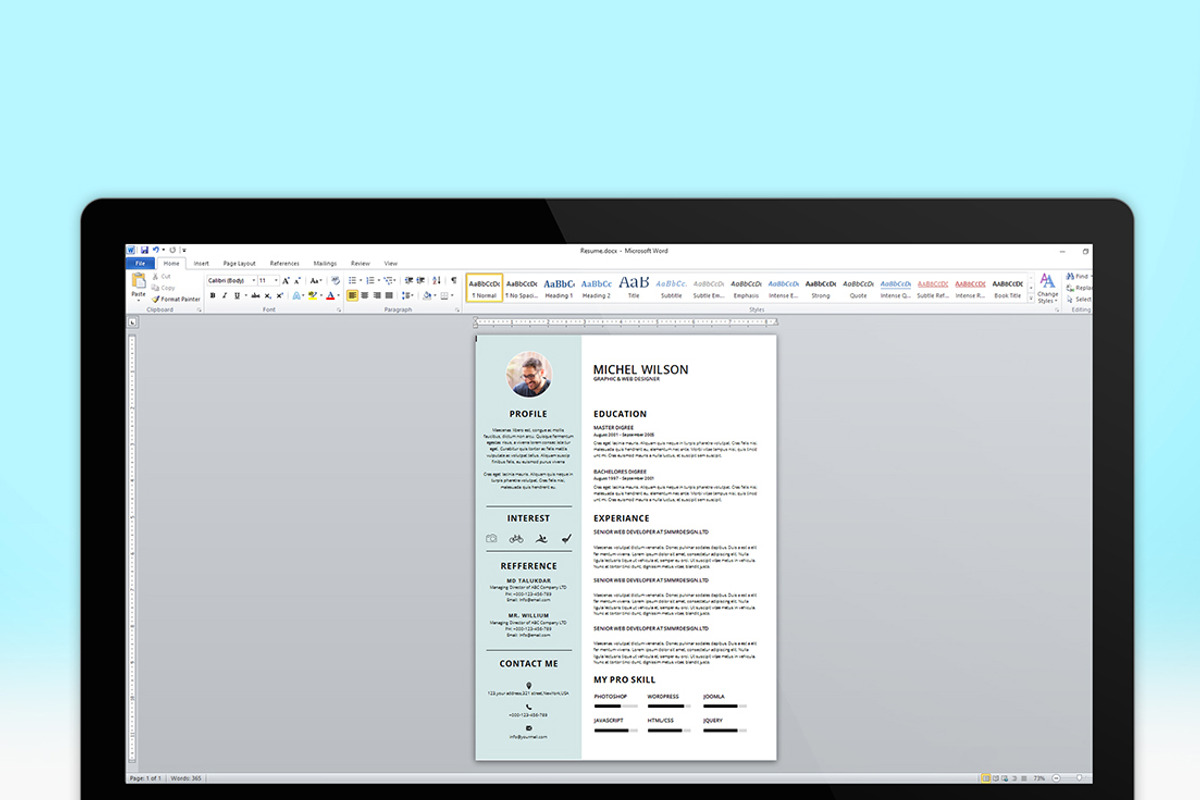 Minimal Resume, a Resume Template by SmmrDesign