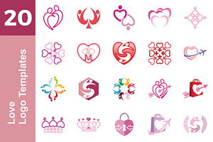 20 Logo Love Templates Bundle