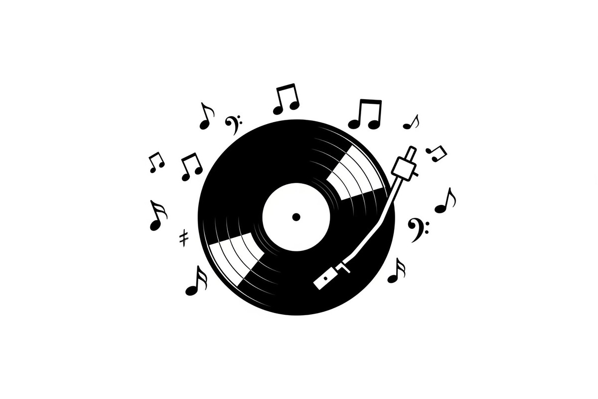 Vintage Vinyl Record & Turntable Bun, an Illustration by Creativeshirt (Photo 19 of 31)