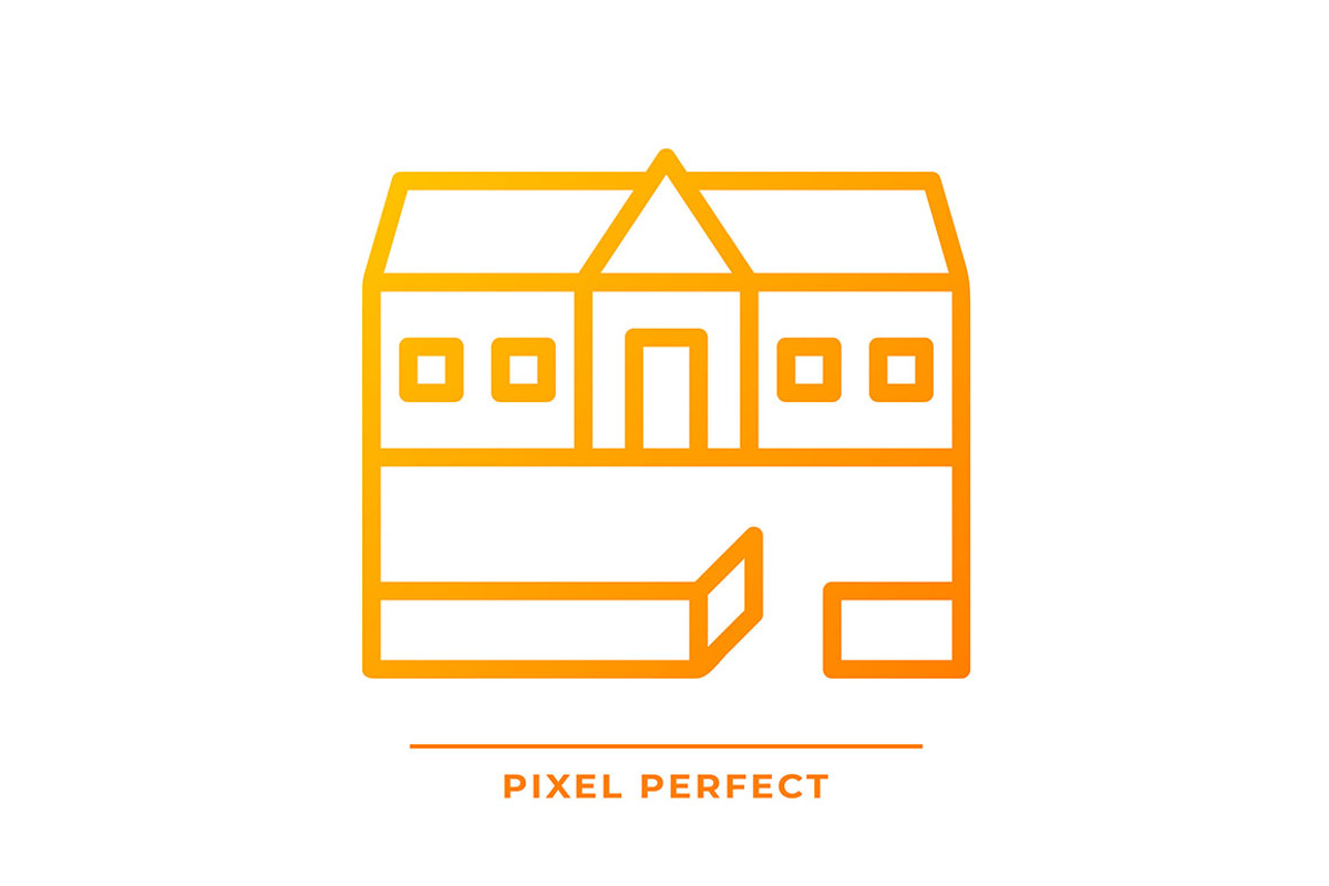 Ranch house pixel perfect gradient, an Icon by IMG Visuals