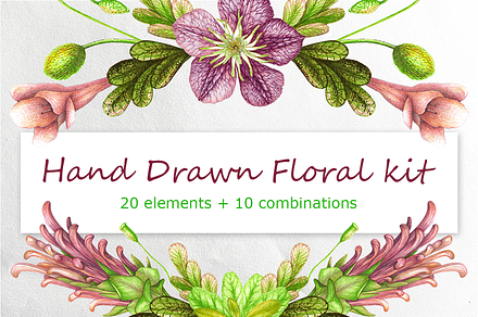 Hand Drawn Floral kit