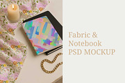 Fabric and Notebook psd mockup, a Books & Magazine Mockup by jenartstudio (Thumbnail 2 of 2)
