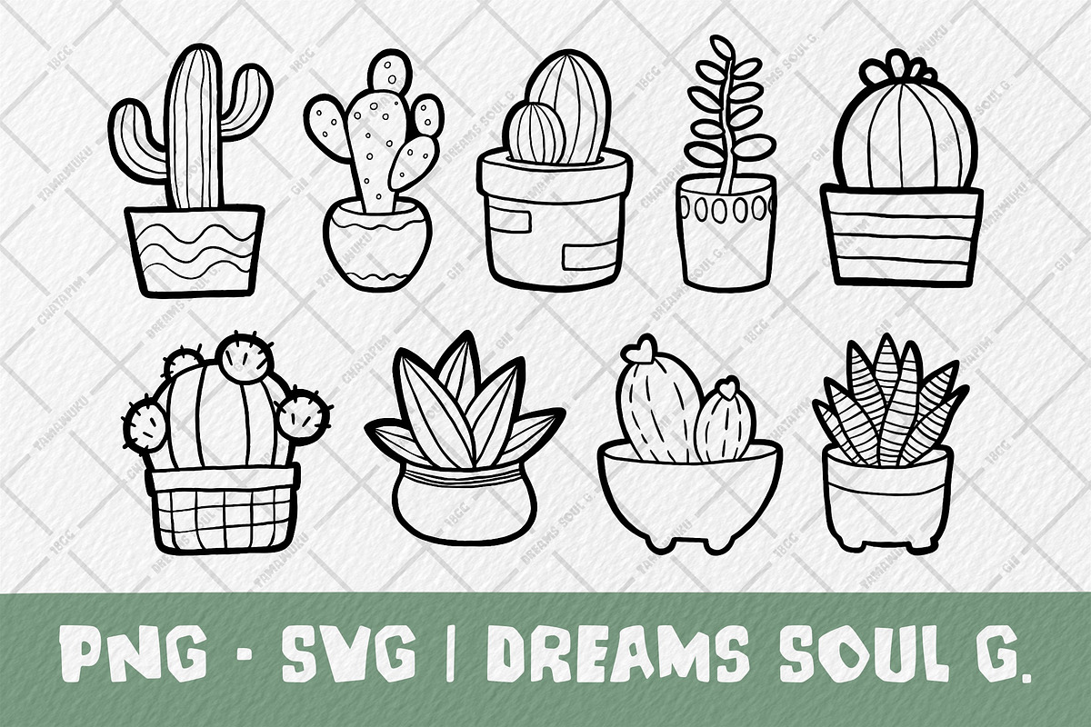 Cactus PNG SVG, a Decorative Illustration by DREAMs Soul G.