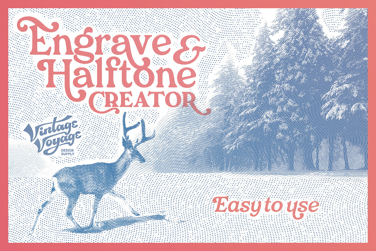 Engrave and Halftone Creator, an Action Add-On by Vintage Voyage Supply (Photo 2 of 12)