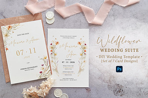 Wildflower Wedding Invitation Suite