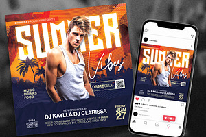 Summer DJ Flyer, a Flyer Template by drimerz