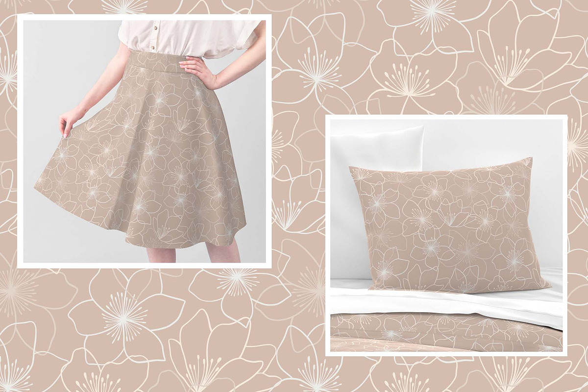 Elegant Floral Line Seamless Pattern, a Pattern Graphic by Irina Ostapenko (Photo 3 of 6)