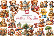 Autumn Teddy Bear Sublimation Png, an Illustration by SinaCreation (Thumbnail 1 of 5)
