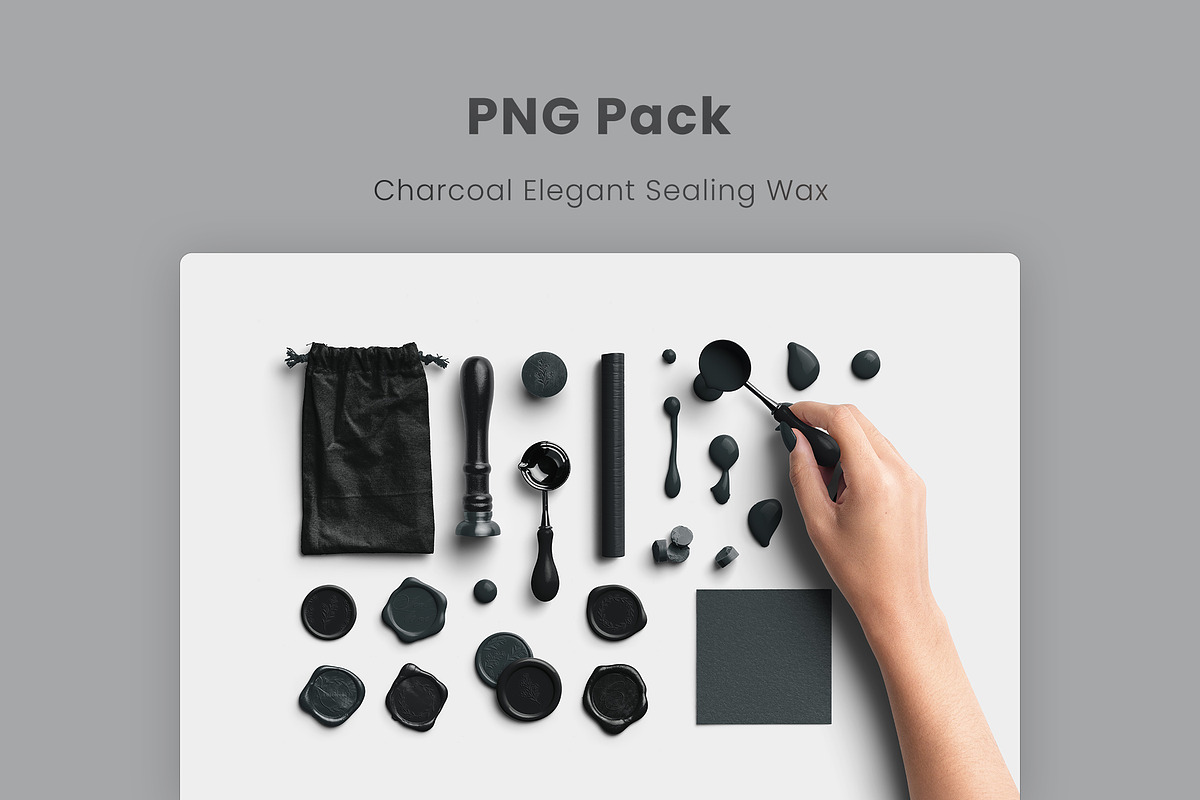 Charcoal Sealing Wax PNG Pack, an Object Graphic by Custom Scene (Photo 8 of 8)
