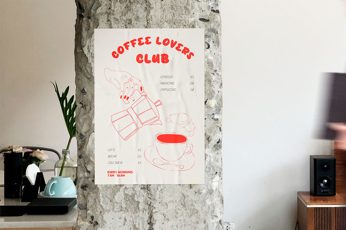 Slow Coffee Club posters, a Decorative Illustration by Mio Buono (Photo 9 of 13)