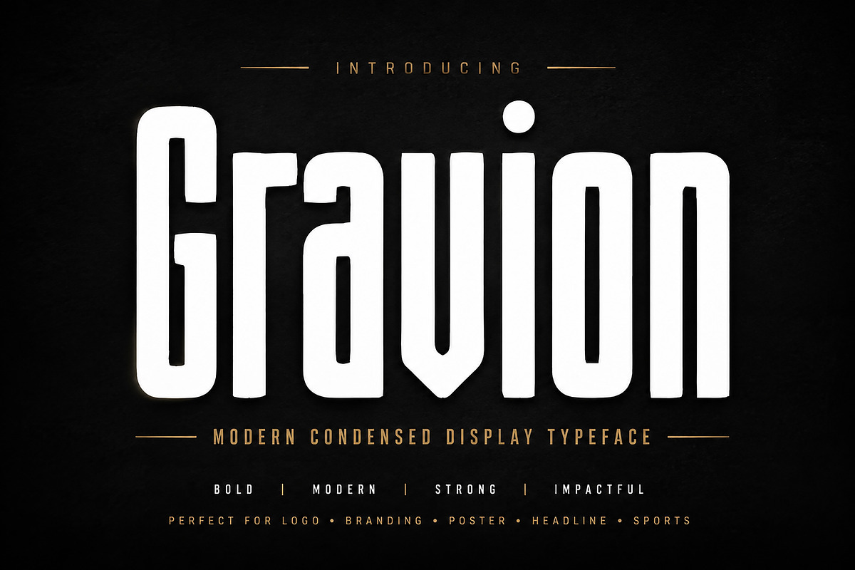 Gravion – Condensed Display Typeface, a Slab Serif Font by Wow Magic (Photo 1 of 4)