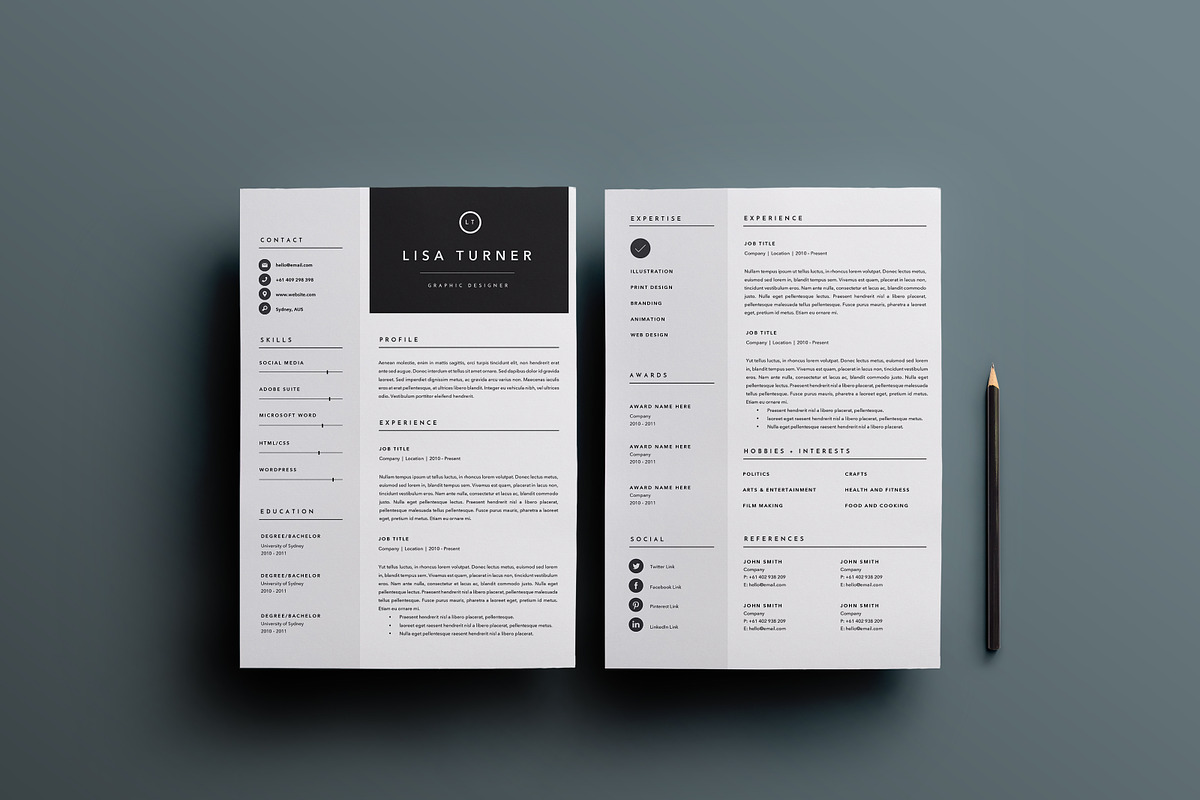 3 Page Resume Template | INDD + DOCX, a Resume Template by Basic Creations (Photo 2 of 5)