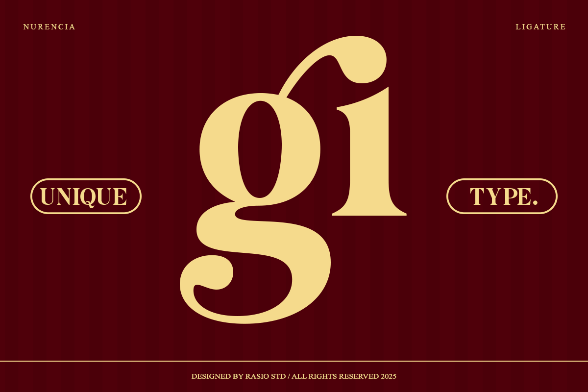 Nurencia Decorative Display Font, a Serif Font by Rasio Studio (Photo 5 of 10)