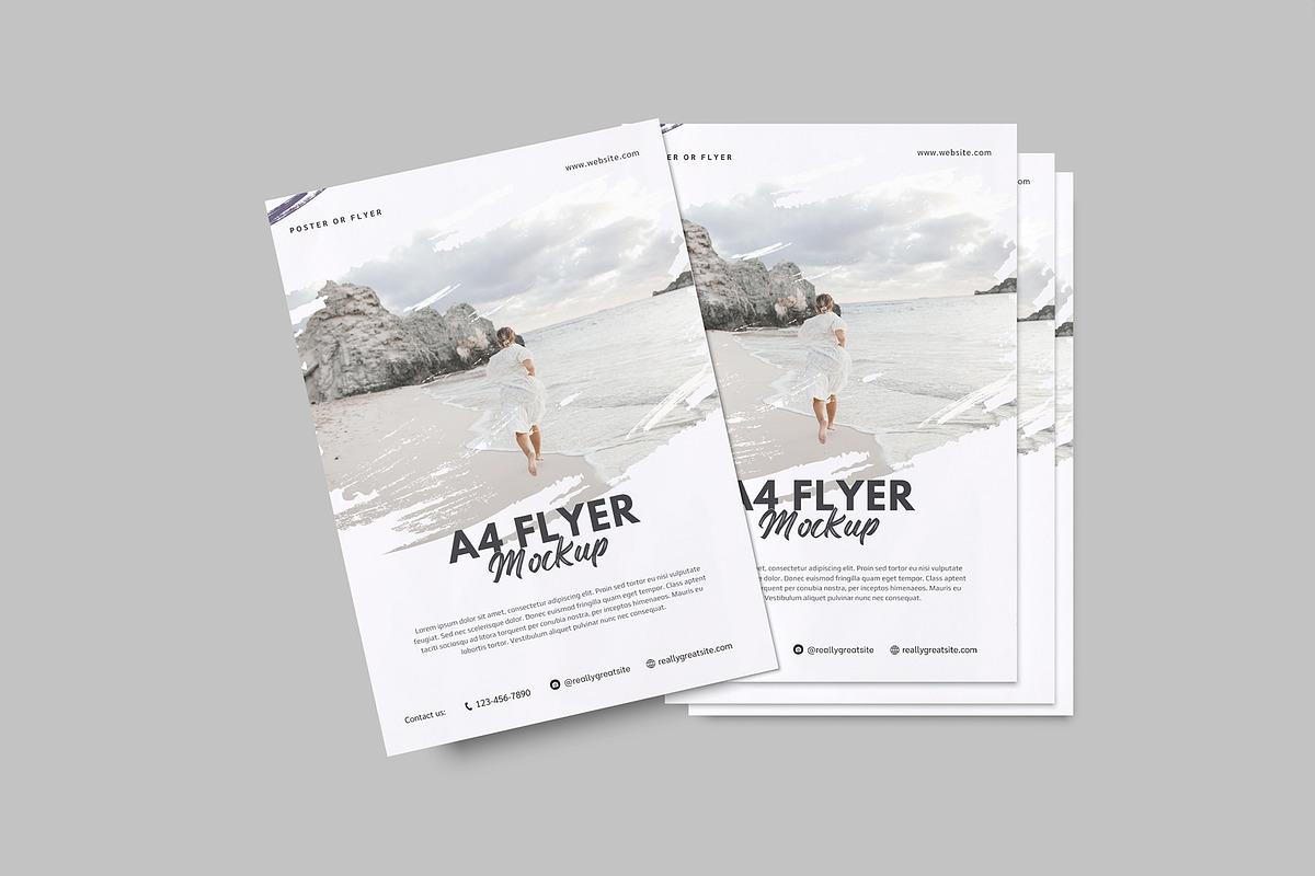 A4 Flyer Mockup, a Flyer Template by Graphiculon (Photo 3 of 11)